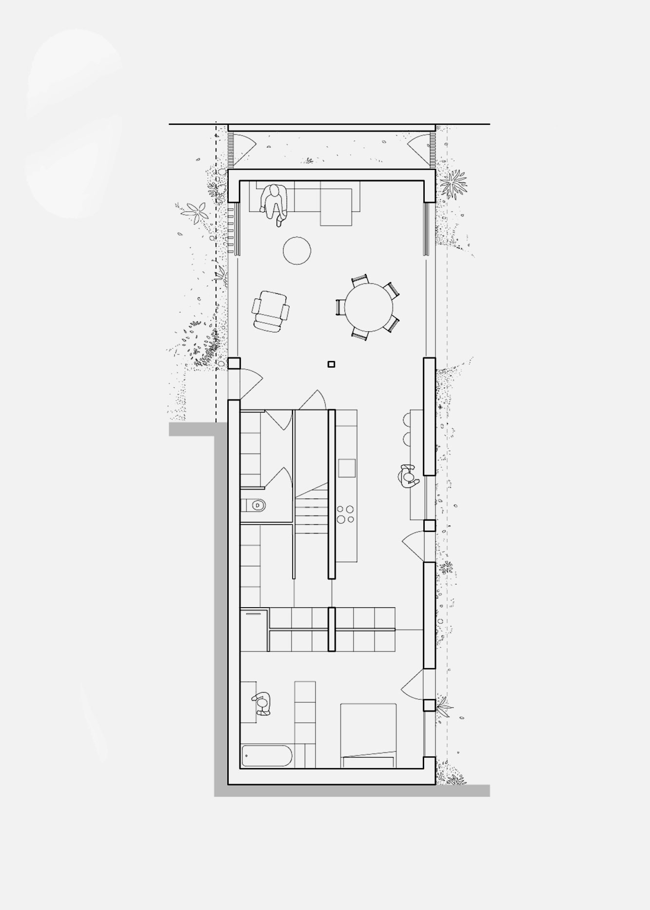 Plan de la maison JTR par l'atelier d'architectes Rupin Conq